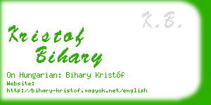 kristof bihary business card